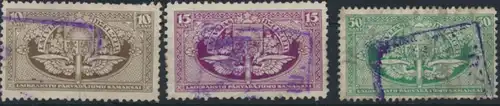 Lettland Eisenbahnmarken 1919 10-50 Sant gestempelt
