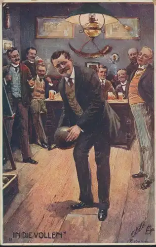 Ansichtskarte Kegeln Sport Oilette Künstler Schleiden Gevelsberg 1911