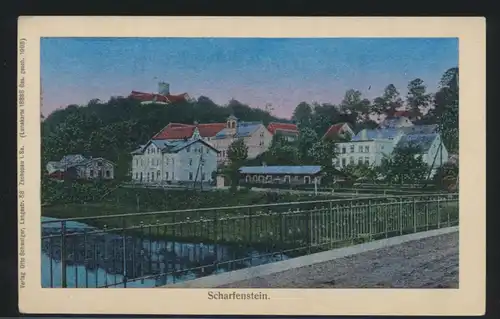 Ansichtskarte Scharfenstein Sachsen Lunakarte 18888 Verlag O. Schweiger Zschopau