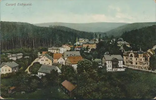 Ansichtskarte Foto Eichwald ab Teplitz nach Chemnitz 1911 Sudeten