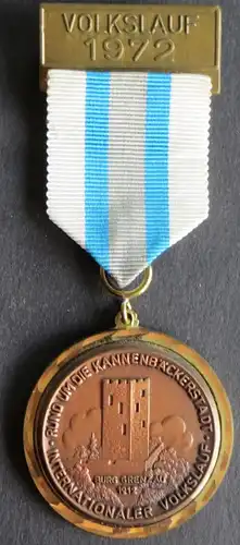 Medaille Internationaler Volkslauf 1972 um die Kannenbäckerstadt VfL Höhr-Grenzh