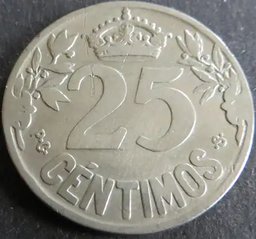Münze Spanien 25 Centimos 1925 Schön: 13 vz