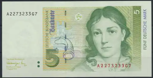 Geldschein Banknote Deutschland BRD 5 Mark Ro296a 1991