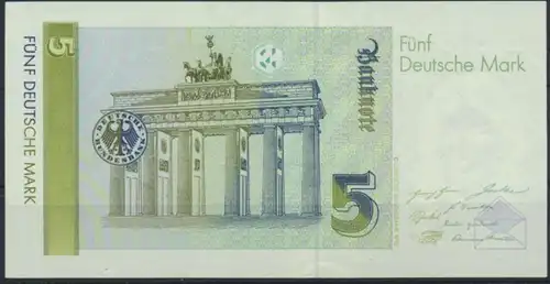 Geldschein Banknote Deutschland BRD 5 Mark Ro296a 1991