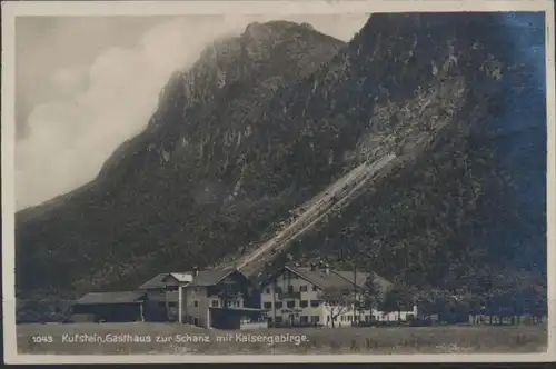 Ansichtskarte Foto Kufstein Gasthaus zur Schanze mit Kaisergebirge Berchtesgaden