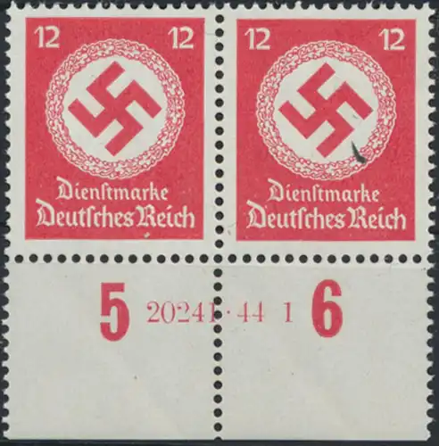 Deutsches Reich Dienst 172 b HAN 20241.44 1 Paar Unterrand 1944 postfrisch **