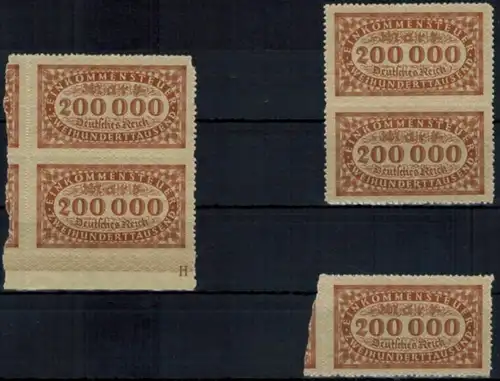Deutsches Reich Infla Fiscal Einkommensteuermarke 5x 200.000 Mark 1923 H von HAN