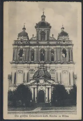 Ansichtskarte Wilna Litauen Griechisch Katholische Kirche Feldpost 1917