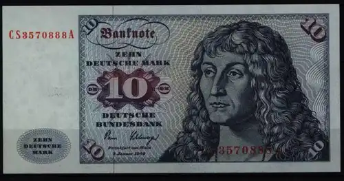 Bundesrepublik Geldschein Banknote 286 a CS 10 Deutsche Mark 2.1.1980