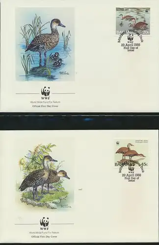 WWF Bahamas 672-675 Tiere Vögel Pfeifgans kpl. Kapitel bestehend