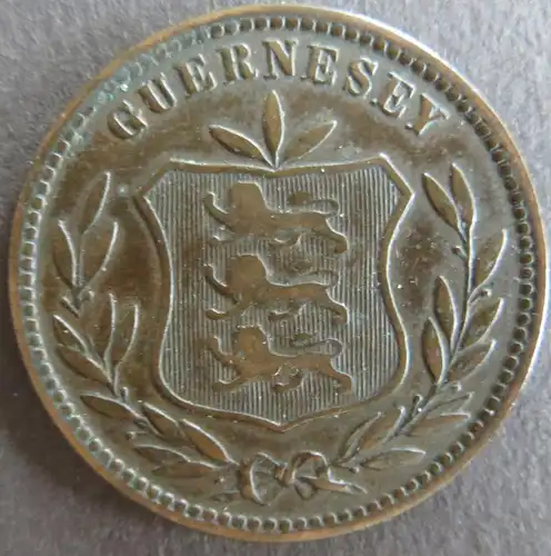 Münze Großbritannien - Guernsey 1902 - 8 Doubles  Kupfer ss