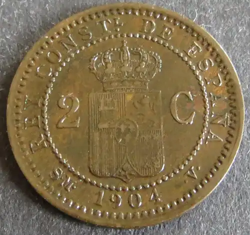 Münze Spanien 2 Centimos 1904 Schön: 6 Unz