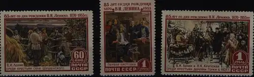 Sowjetunion 1756-1758 Geburtstag Wladimir Lenin 1955 komplett ** MNH