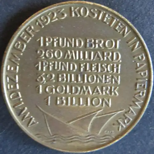 Medaille Deutschland 1923, Des Deutschen Volkes Leidensweg Inflationmedaille