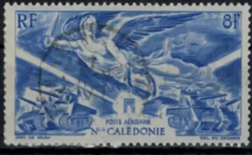 Neukaledonien Flugpostmarke 319 Jahrestag des Alliierten Sieges 1946 gestempelt