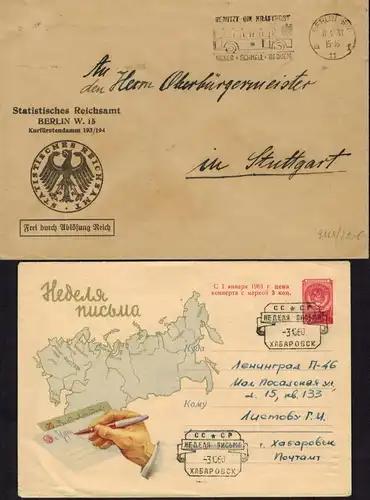 Kartographie Landkarten Sammlung Briefen Karten & Ganzsachen aus ca. 1891-1967