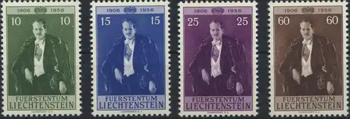 Liechtenstein 348-351 Geburtstag Fürst Franz J. Ausgabe 1956 tadellos postfrisch