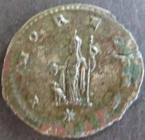 Römische Münze Salonina 253-268 Antoninian RS: Juno Regina mit Zepter u. Pfau s