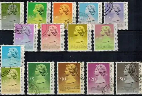 Briefmarken Hongkong 507-521 Freimarken Königin Elizabeth II. ohne Jahreszahl
