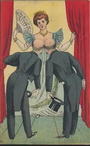 Ansichtskarte Humor Erotik inter. Litho hnadcoloriert um 1900-10 ungelaufen