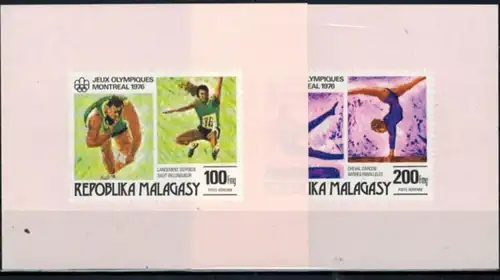 Madagaskar Olympia Sport Montreal Sonderblock ungezähnt Michel nicht gelistet