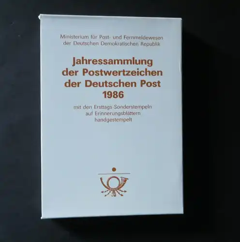 DDR Ersttagsblatt - Jahressammlung 1986 mit ESST handgestempelt Kat.-Wert 120,-