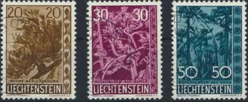 Liechtenstein 399-401 gestempelt  Einheimische Bäume u Sträucher
