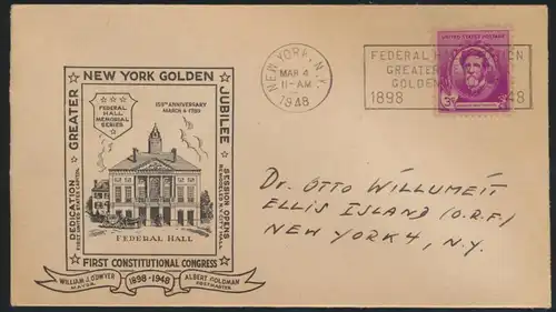 USA Brief Graeter New York Golden Jubilee Federal Hall Station
