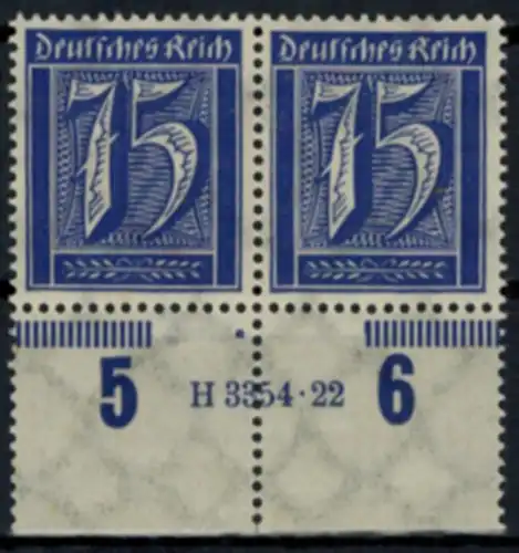 Deutsches Reich 185 Infla HAN Paar 75 Pfg., postfrisch