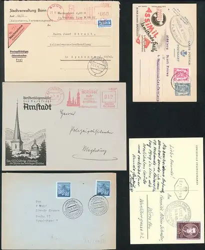 Sammlung Musik, inter. Lot von 15 alten Briefen und Ganzsachen Stempel.