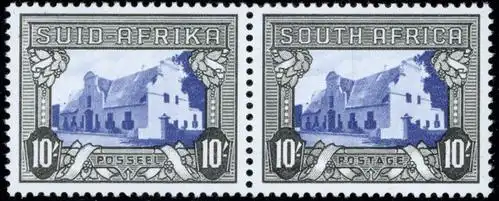 Südafrika 93-94 c 10 sh. seltene Farbe SACC Nr. 63 b tadellos postfr. Paar 1939