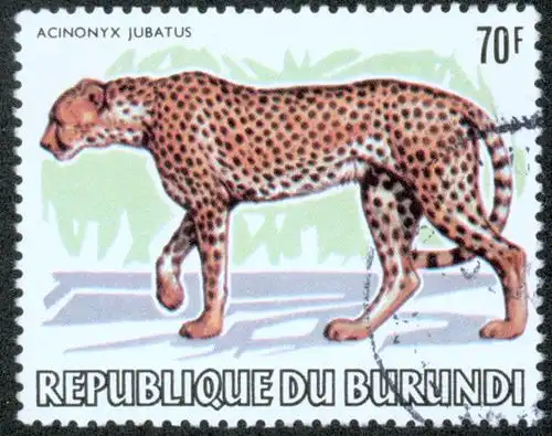 Burundi  70 Fr Tiere Gepard sauber gestempelt