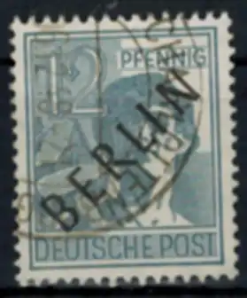 Berlin Schwarzaufdruck Nr. 5 Gemeinschaft mit  Aufdruck 12 Pfg. gestempelt 1948 