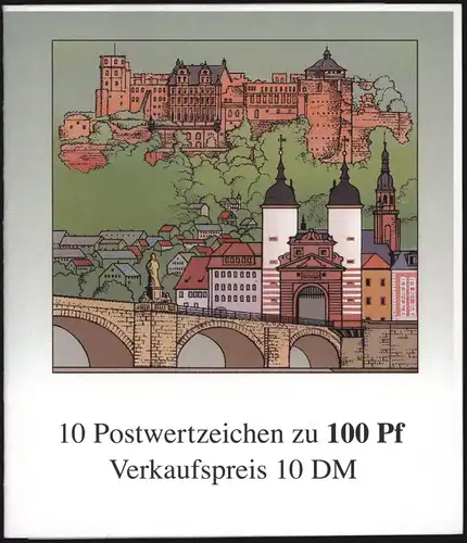 Bundesrepublik Markenheftchen 33  800 Jahre Heidelberg 1996 Luxus postfrisch 