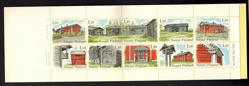 Finnland Markenheftchen 11 Architektur Bauernhäuser 1979 tadellos postfrisch