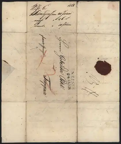 Preussen Vorphila Brief L2 Neisse Nysa Schlesien 1828 n Troppau Opava Tschechien