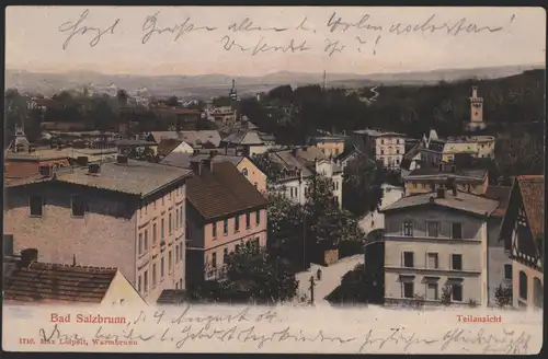 Ansichtskarte Bad Salzbrunn Schlesien Szczawno-Zdrój Polen 1904 nach Sassnitz