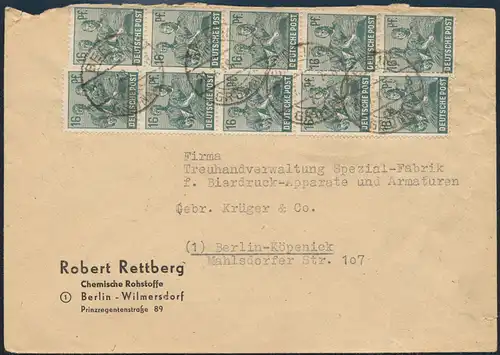 All. Besetzung Brief Zehnfachfrankatur 946 Geschäftsbrief Berlin Wilmersdorf 