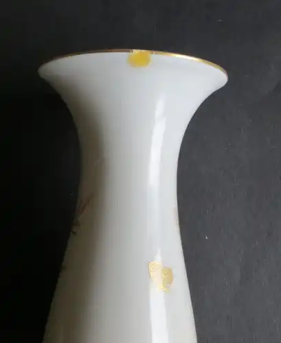  Porzellan schöne alte kleine Vase Hutschenreuther Blumendekor Höhe 23,5 cm