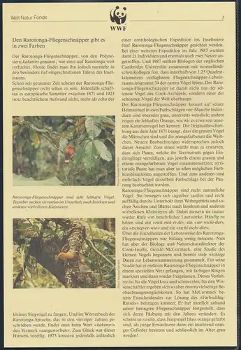 WWF Cook Island 1278-1281 Vögel Rarotonga-Fliegenschnäpper kpl. Kapitel besteh
