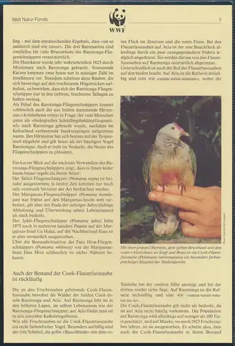 WWF Cook Island 1278-1281 Vögel Rarotonga-Fliegenschnäpper kpl. Kapitel besteh