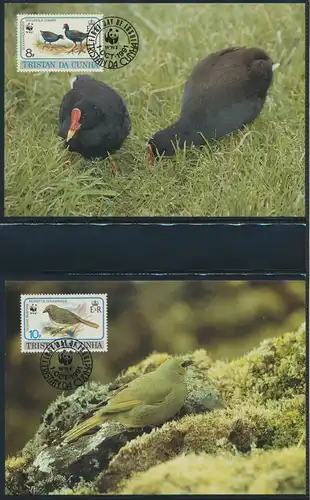 WWF Tristan da Cunha 513-516 Vögel Teichhuhn und Ammer kpl. Kapitel bestehend