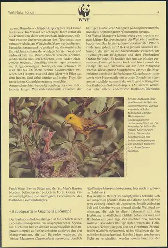WWF Barbados 770-773 Tiere Vögel Goldwaldsänger kpl. Kapitel bestehend