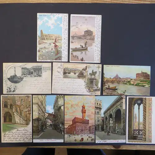Ansichtskarte Italien schönes Lot von 10 Karten Künstler meist Lithos 1897-1908