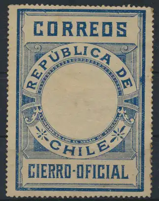 Chile 1900 - Cierro Oficial Stamp, dunkelblau ungebraucht leicht fleckig