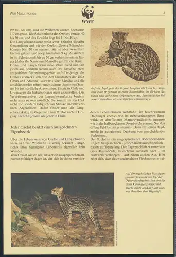 WWF El Salvador 1734-1737 Ozelot und Langschwanzkatze kpl. Kapitel bestehend