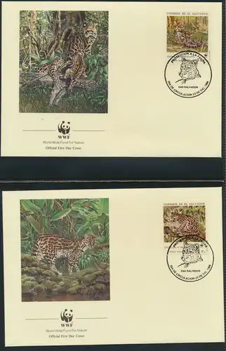 WWF El Salvador 1734-1737 Ozelot und Langschwanzkatze kpl. Kapitel bestehend