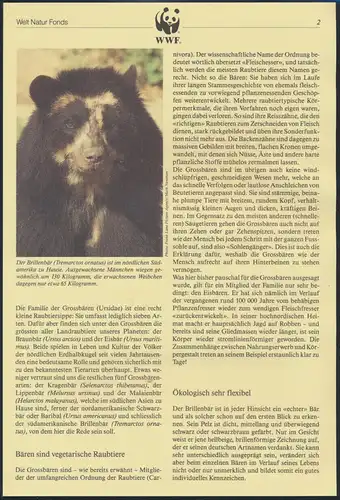 WWF Bolivien 1137-1140 Der Brillenbär kpl. Kapitel bestehend