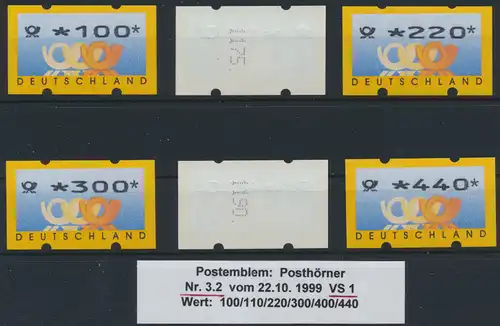 Bund ATM 3.2 VS 1 mit Zählnummer Luxus postfrisch Postemblem Kat.-Wert 150,00  