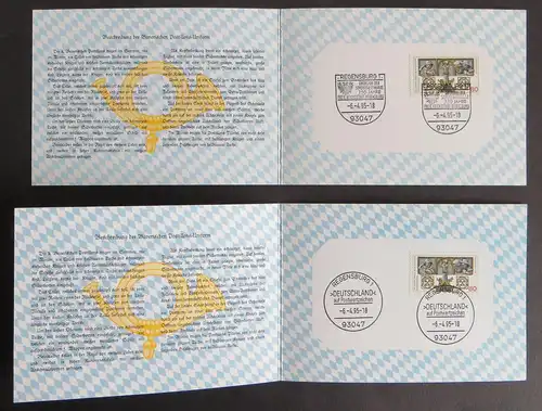 2 Gedenkkarten Königlich Bayerische Postkutscher Regensburg SST 1995
